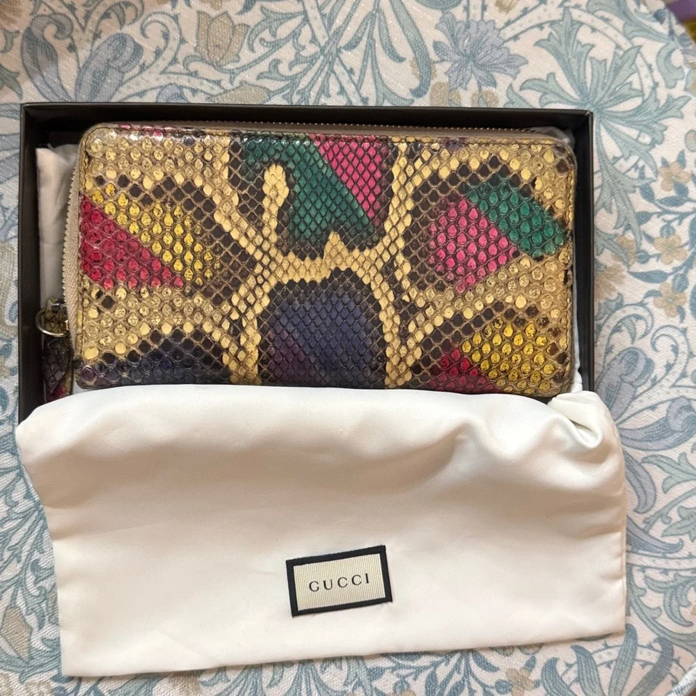 Gucci multicolor python wallet - Picture 2 of 14